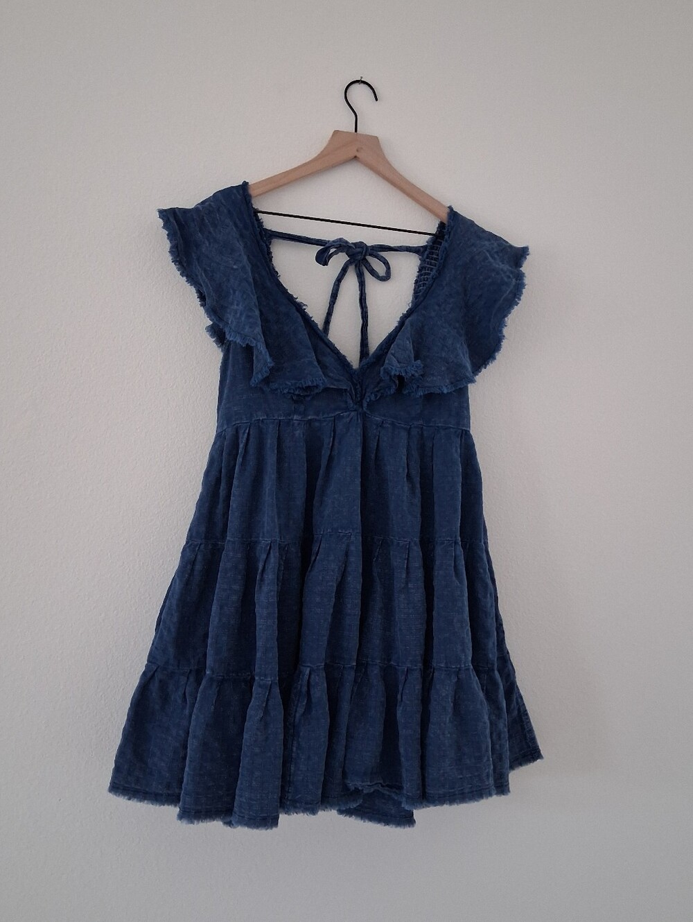 Free People Undone Mini Dress In Montana Indigo Wash - Picture 4 of 15